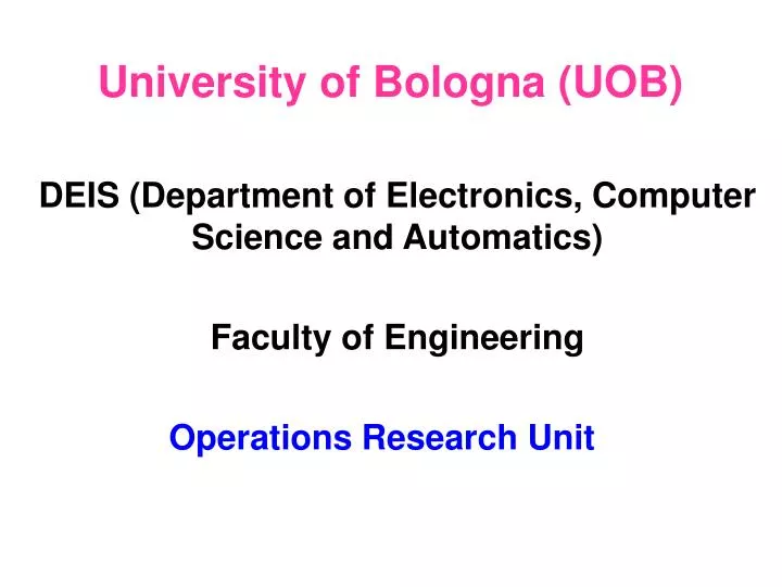 university of bologna uob