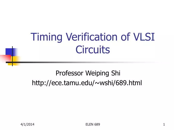 timing verification of vlsi circuits