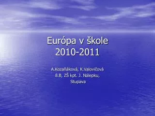Európa v škole 2010-2011