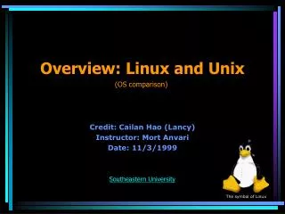Overview: Linux and Unix
