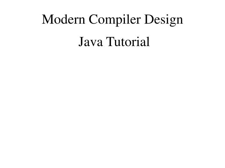 modern compiler design