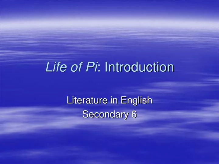 life of pi introduction