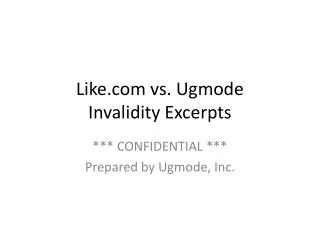 Like.com vs. Ugmode Invalidity Excerpts