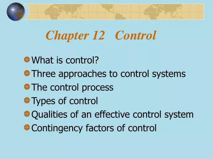 chapter 12 control
