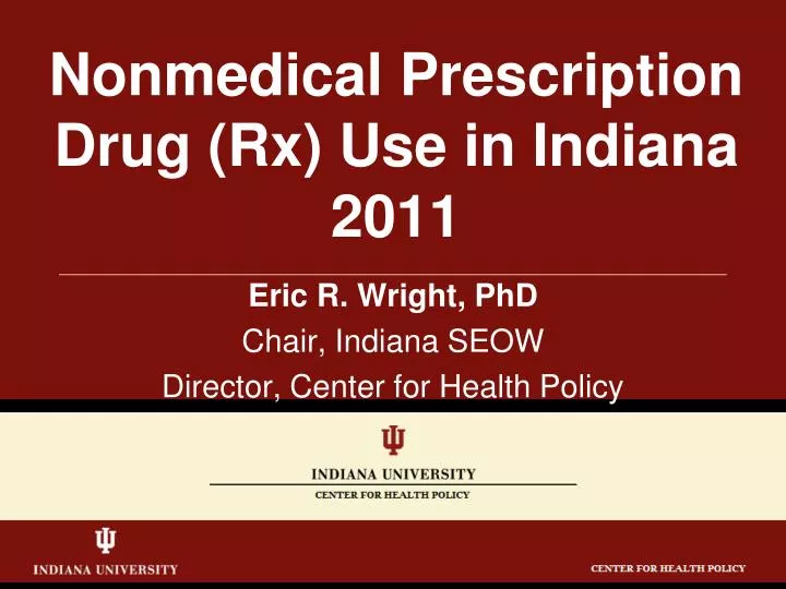nonmedical prescription drug rx use in indiana 2011