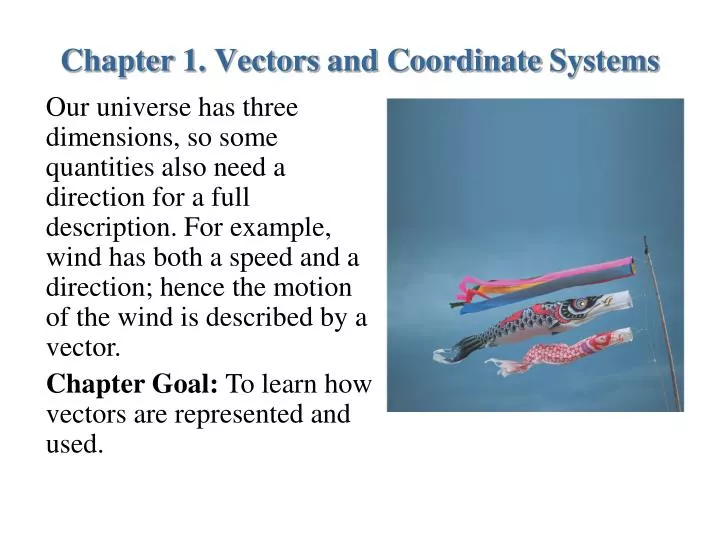 chapter 1 vectors and coordinate systems