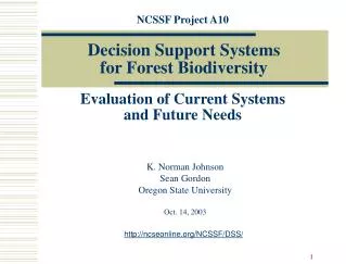 Decision Support Systems for Forest Biodiversity