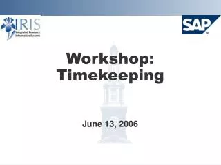 Workshop: Timekeeping