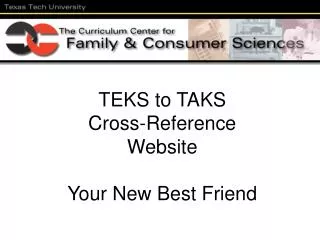 TEKS to TAKS Cross-Reference Website Your New Best Friend