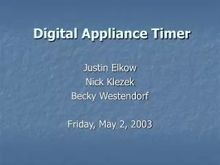 Digital Appliance Timer