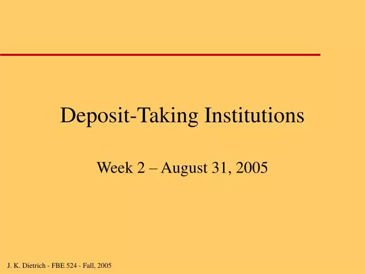 deposit taking institutions