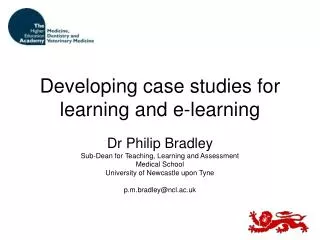 Developing case studies for learning and e-learning