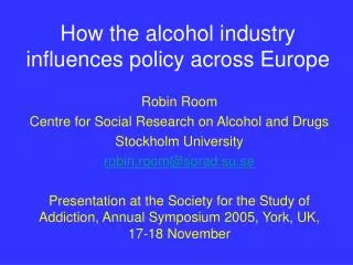 How the alcohol industry influences policy across Europe