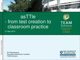 asTTle - from test creation to classroom practice