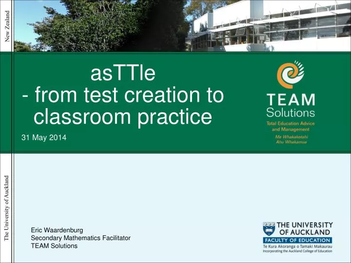 asttle from test creation to classroom practice