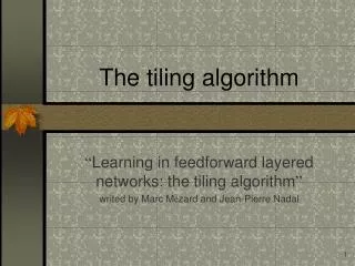 The tiling algorithm