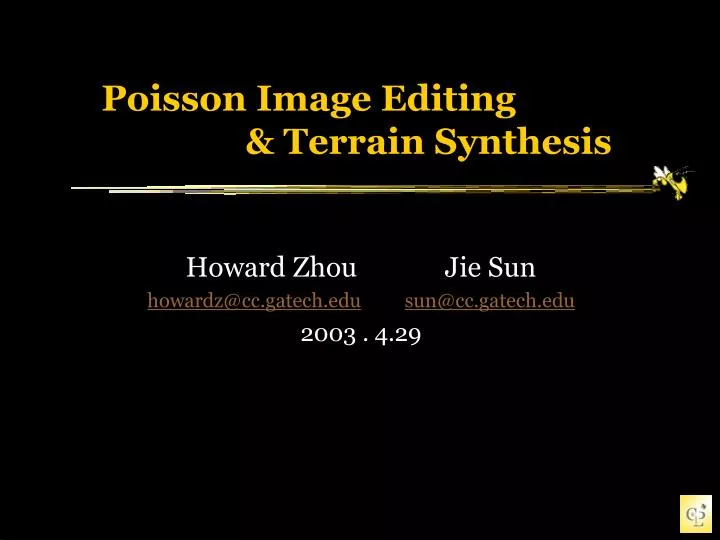 poisson image editing terrain synthesis