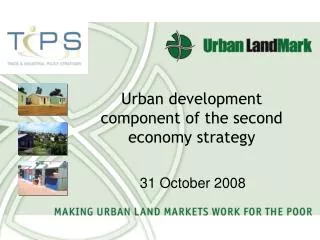 Urban development component of the second economy strategy