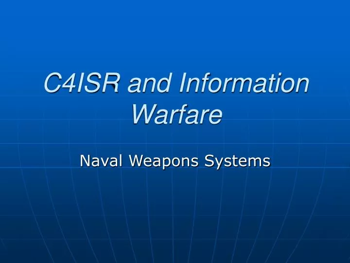 c4isr and information warfare