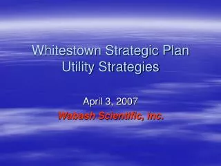 Whitestown Strategic Plan Utility Strategies