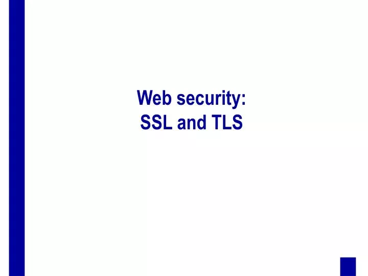 web security ssl and tls