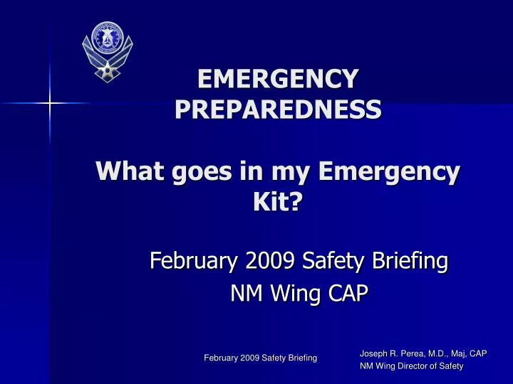 emergency preparedness what goes in my emergency kit
