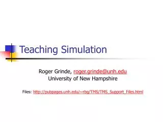 Teaching Simulation