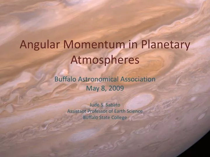 angular momentum in planetary atmospheres