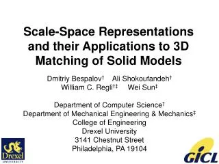 Scale-Space Representations and their Applications to 3D Matching of Solid Models