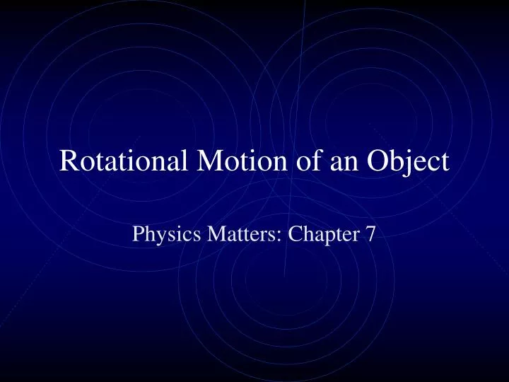 rotational motion of an object