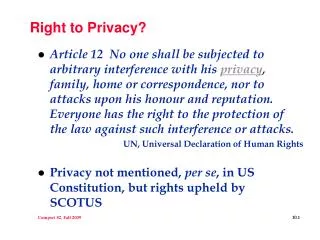 Right to Privacy?