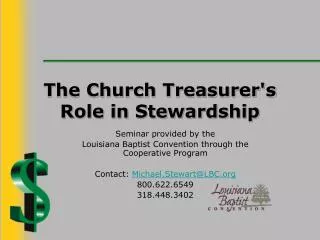 The Church Treasurer's Role in Stewardship