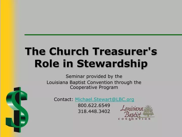 the church treasurer s role in stewardship