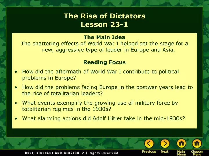 the rise of dictators lesson 23 1