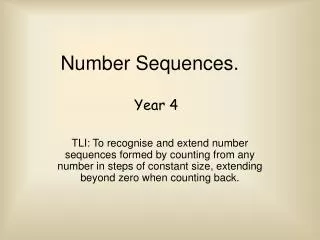 Number Sequences.