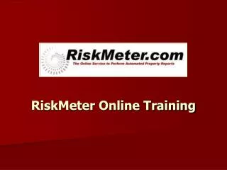 RiskMeter Online Training