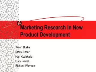 Marketing Research In New Product Development