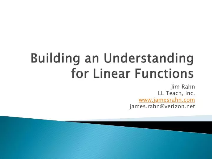 building an understanding for linear functions