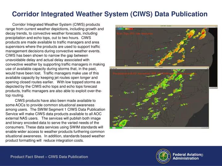 corridor integrated weather system ciws data publication
