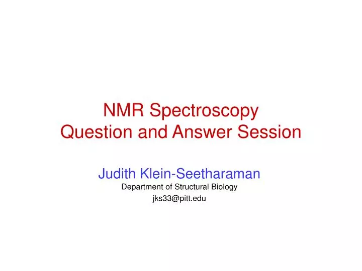nmr spectroscopy question and answer session