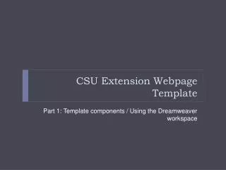 CSU Extension Webpage Template