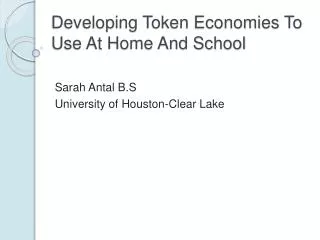 Developing Token Economies To Use At Home And School