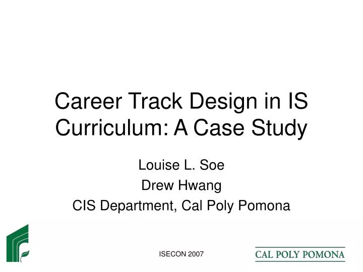 career track design in is curriculum a case study