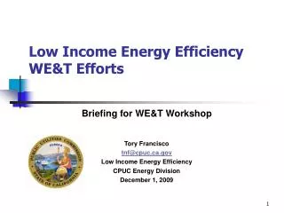 Low Income Energy Efficiency WE&amp;T Efforts