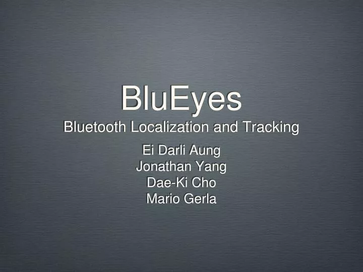 blueyes bluetooth localization and tracking