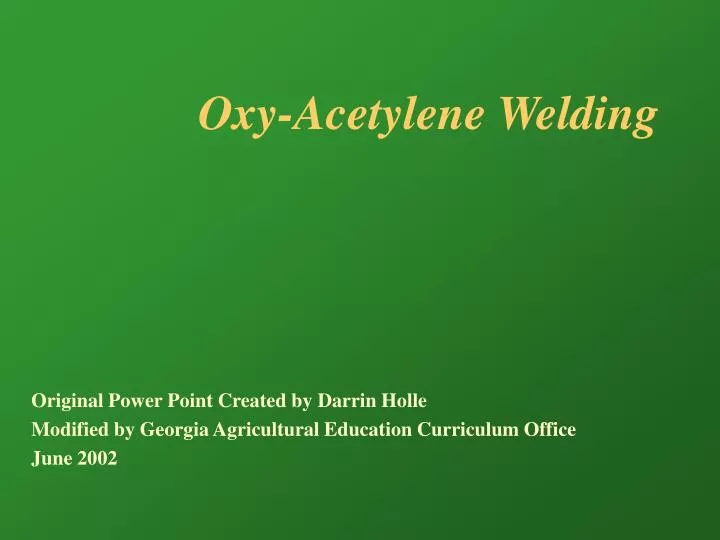 oxy acetylene welding