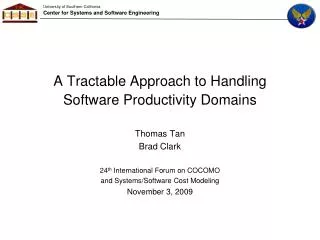 A Tractable Approach to Handling Software Productivity Domains