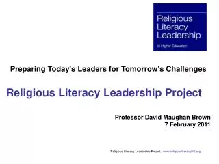 Religious Literacy Leadership Project / www.religiousliteracyHE.org