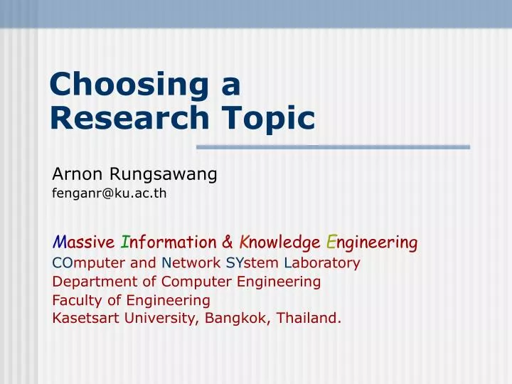 choosing a research topic