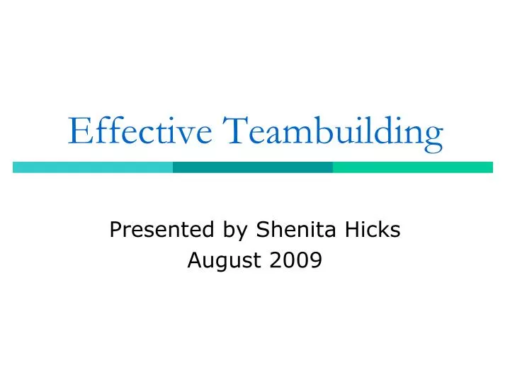 effective teambuilding